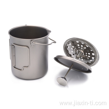 drinking mug cup foldable handle titanium french press